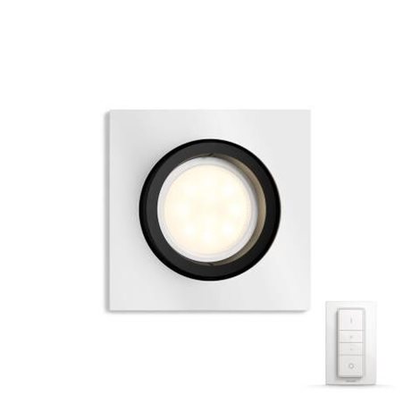 Hue WA Milliskin podhledové LED svítidlo 1x GU10 5,5W 250lm 2200-6500K hranaté IP20, hliníkové 1