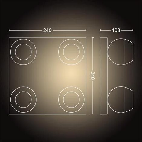 Hue WA Buckram bodové svítidlo 4x GU10 LED 5W 350lm 2200-6500K IP20, bílé 4