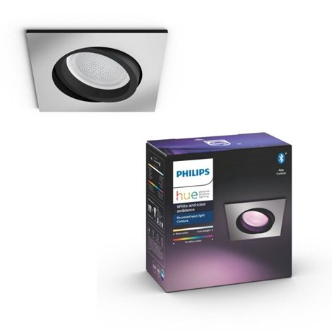 Hue Centura BT SVÍTIDLO PODHLEDOVÉ LED GU10 5,7W 350lm 2000-6500K RGB, hranaté, hliník 32