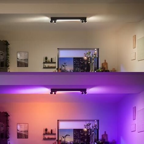 50607/30/P7 HUE WACA Centris stropní LED svítidlo 1x40W+GU10 4x5,7W 4200lm 2000-6500K RGB IP20 černá 4