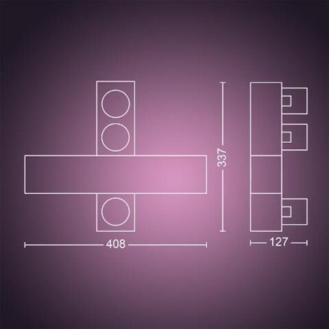 50608/30/P7 HUE WACA Centris stropní LED svítidlo 1x25W+GU10 3x5,7W 2810lm 2000-6500K RGB IP20 černá 2