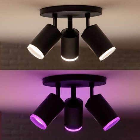 50633/30/P7 Hue WACA Fugato bodové LED svítidlo GU10 3x5,7W 350lm 2000-6500K RGB IP20 černá 3