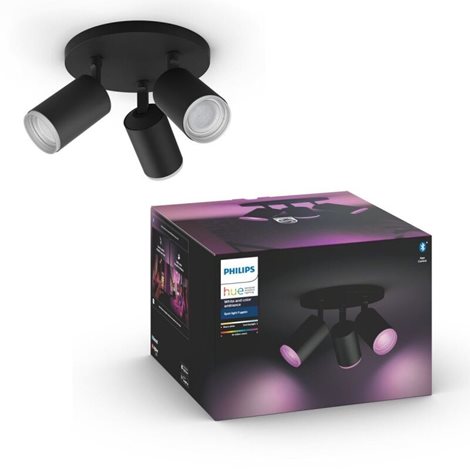 50633/30/P7 Hue WACA Fugato bodové LED svítidlo GU10 3x5,7W 350lm 2000-6500K RGB IP20 černá 2