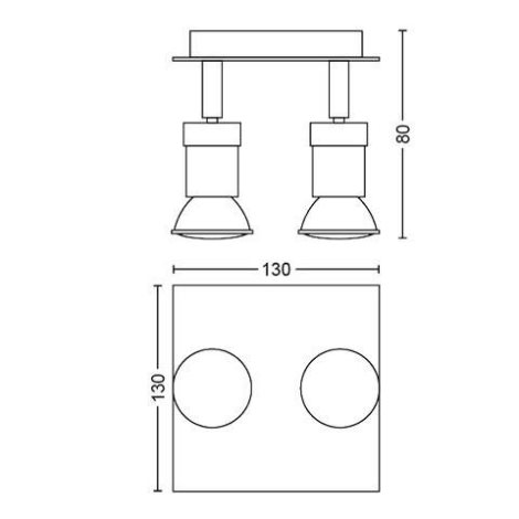 55032/17/PN Carrea bodové svítidlo 2xGU10 50W IP20, niklové 3