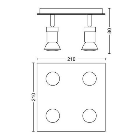 55034/17/PN Carrea bodové svítidlo 4x GU10 50W IP20, niklové 3