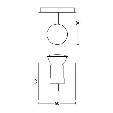 55080/48/PN Titan bodové svítidlo 1xGU10 50W IP20, hliníkové 3