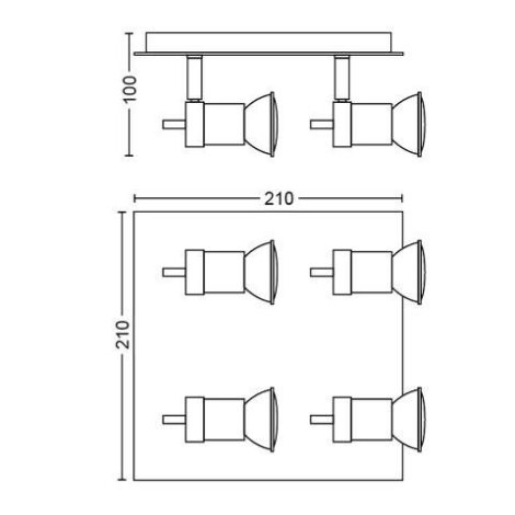 55084/48/PN Titan bodové svítidlo 4xGU10 50W IP20, hliníkové 2