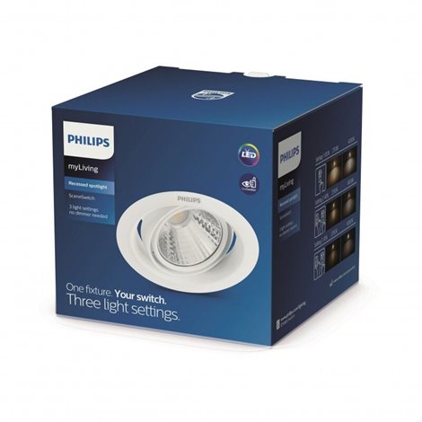 Pomeron podhledové LED svítidlo 1x5W 330lm 2700K krokově stmívatelné IP20, bílé 5