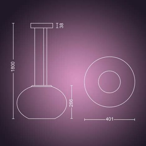 Hue WACA Flourish závěsné LED svítidlo 1x39,5W 2750lm 2000-6500K RGB IP20, bílé 3