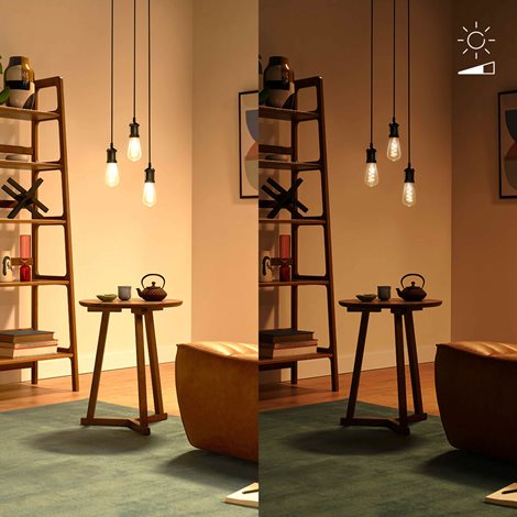 WiZ Smart LED Žárovka s tradičním vzhledem, čirá, 40 W 470lm 2200-6500K (RGB) ST64 E27 9