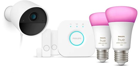  Hue Secure 1x kamera + 2xE27 9W 1100lm 2000-6500K RGB + Bridge + 2x okenní senzor 1