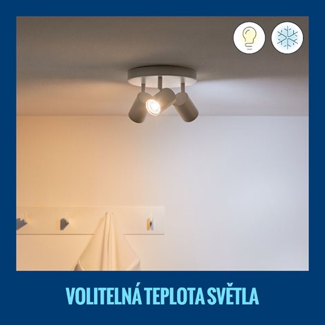 WiZ Imageo bodové LED svítidlo 3x GU10 4,9W 345lm 2200-6500K RGB IP20, bílé 2