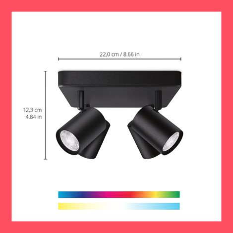 WiZ Imageo bodové LED svítidlo 4x GU10 4,9W 345lm 2200-6500K RGB IP20, černé 6