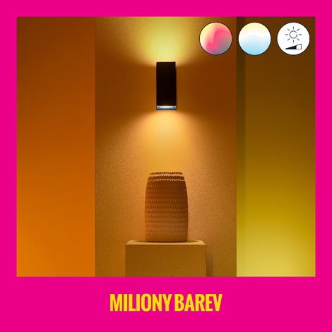 WiZ Up&Down nástěnné LED svítidlo 2xGU10 4,7W 345lm 2200-6500K RGB IP20, černé 10