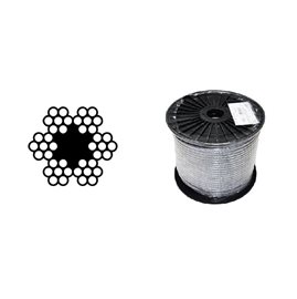 Lano ocelové 2,0 DIN 3055 ZN 6x7 drátů