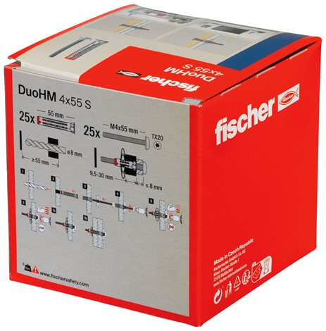 572924 Hmoždinka fischer DuoHM 5x55 S PH TX se šroubem s plochou hlavou TX 9