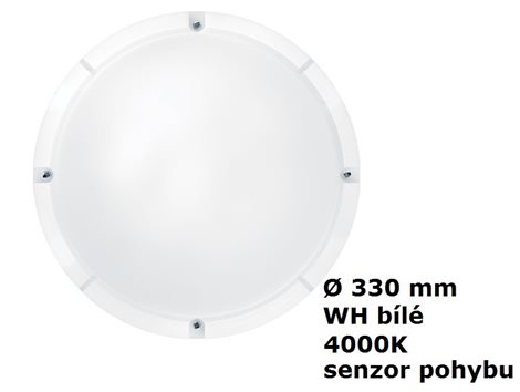 LARA LED 330 2000 840 MWS WH LED svítidlo kruhové přisazené s IP65 bílé 19W 4000K 2000lm 1