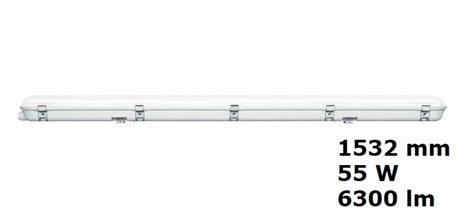 JULIE 1500 LED IP65 6300 840 TW LED svítidlo prachotěsné 55W 4000K 6300lm 1