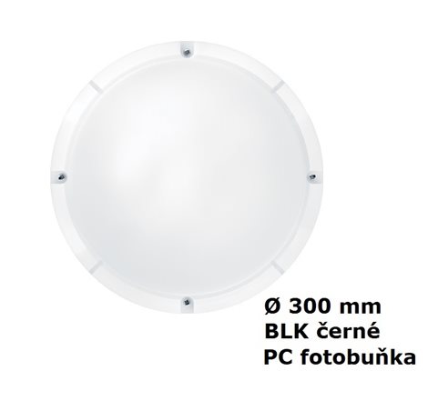 LARA LED 300 1200 840 PC BLK LED svítidlo kruhové přisazené 13W 4000K 1200lm 1