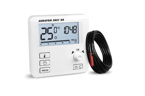 Auraton Libra DS (3021 DS) týdenní program, 2 čidla (prostorové + podlahové) max. Zátěž 16A