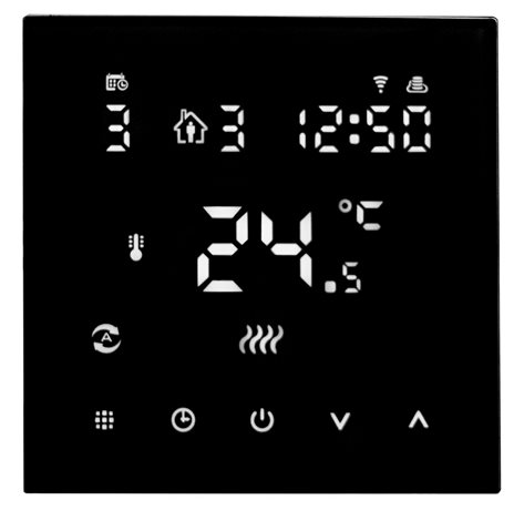 AURATON 2YA WiFi (černý) termostat s ovládáním přes WiFi, napájení 230V, možnost uzamčení (topení, c 1