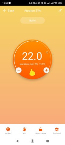 AURATON 2YA WiFi (černý) termostat s ovládáním přes WiFi, napájení 230V, možnost uzamčení (topení, c 6