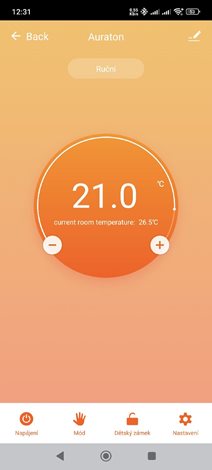 Auraton Octa (WiFi) Termostat barevný, dotykový, ovládáním přes WiFi, napájení 230V 5