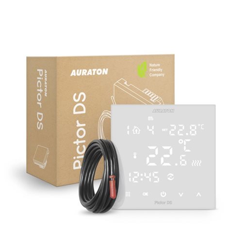 Auraton Pictor DS dotyk panel, týdenní prog.,2 čidla (prostor + podlaha) max. Zátěž 16A
