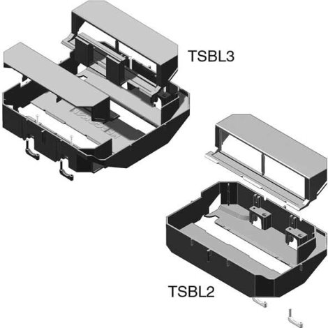 HL TSBL3 Adaptér boční montáž, pro NEO box, 8 modulů, RAL 9011, PVC