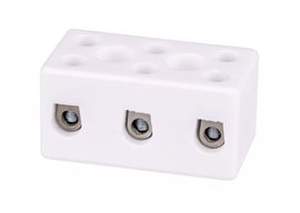 CPO-10A-3P Porcelánová bloková svorka 3P - 6 mm2, s montážními otvory