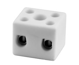 CPO-5A-2P Porcelánová bloková svorka 2P - 4mm2 s montážním otvorem