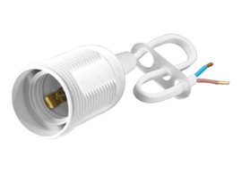 OBJ-E27-2x0,75 Plastová objímka vnější závit + kabel E27 bílá