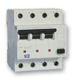 PFB4 25/0,03 Proudový chránič 4póly, 25A, 30mA, 10kA
