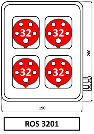 ROS 3201 Zásuvková rozvodnice 4x3253, IP 44 1