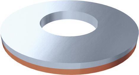 7373-12/50 Cupálová podložka vnější průměr 23 mm, vnitřní průměr 11 mm, tloušťka 2 mm 2