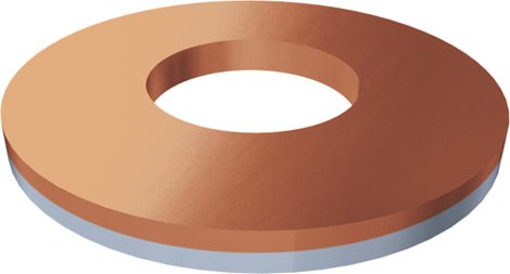7373-12/50 Cupálová podložka vnější průměr 23 mm, vnitřní průměr 11 mm, tloušťka 2 mm 1