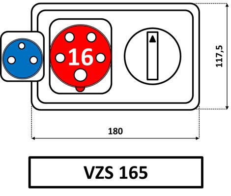 VZS 165 zásuvková kombinace 2