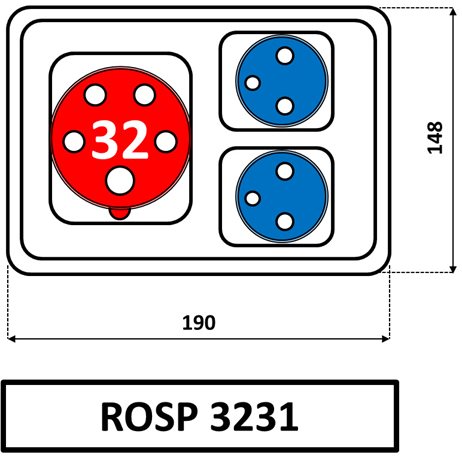 ROSP 3231 minizásuvková kombinace Praktik - IP 54 1