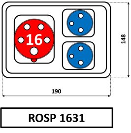 ROSP 1631 minizásuvková kombinace Praktik-IP54