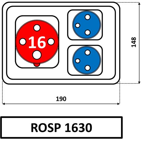 ROSP 1630 minizásuvková kombinace Praktik - IP 54 1