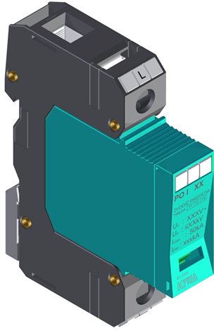 PO I 1 280V/12,5kA Přepěťová ochrana PO I 1 280V/12,5kA, modulární, vyměnitelná, B+C+D