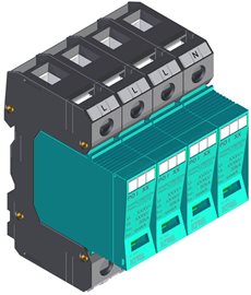 PO I 4 280V/12,5kA Přepěťová ochrana modulární, vyměnitelná, B+C+D