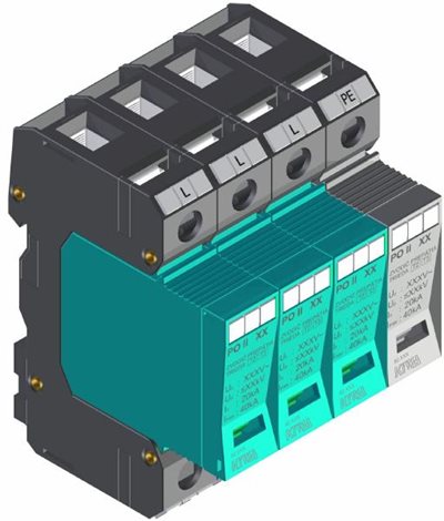 PO II 3+1 280V/40kA modulární, vyměnitelná PO II 3+1 280V/40kA