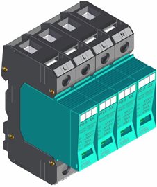 PO II 4 280V/40kA Přepěťová ochrana PO II 4 280V/40kA, modulární, vyměnitelná, C+D