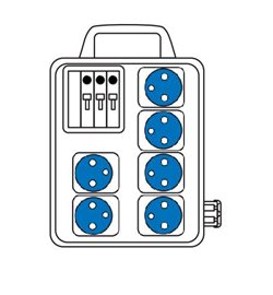 ROS-I 1610 D Z.r.:6x230V/16A- jištěná+chránič IP44