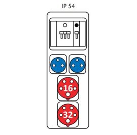 ROS-M6/I-02 zásuvková kombinace jistěná IP54