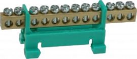 SP 12/Z Propojovací můstek 12 svorek, zelený PE, maximální průřez pevného vodiče 16 mm2, 660 V, 63 A