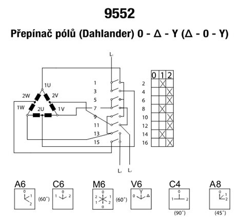 S16 JD 9552 C6 vačkový spínač,přepínač 2