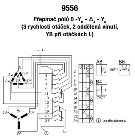 S16 JD 9556 B6 vačkový spínač,přepínač 2