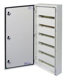 T-BOX 108/6/18 Kovová skříň T-BOX, nástěnná, 108 modulů - 6 řad, IP 65, 1050x450x125 mm